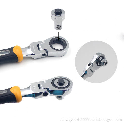 3in1 Ratchet Wrench Set Adjustable Sleeve Adapter